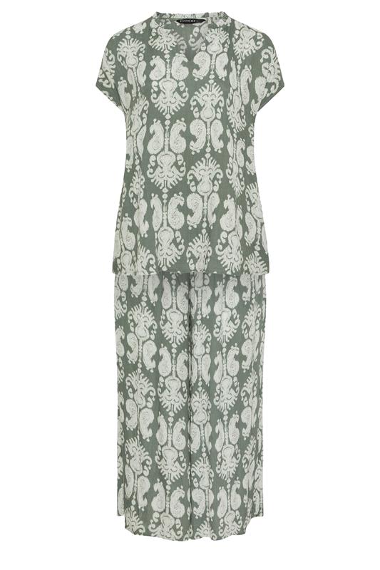 EVANS Plus Size Set Green Abstract Print | Evans 8
