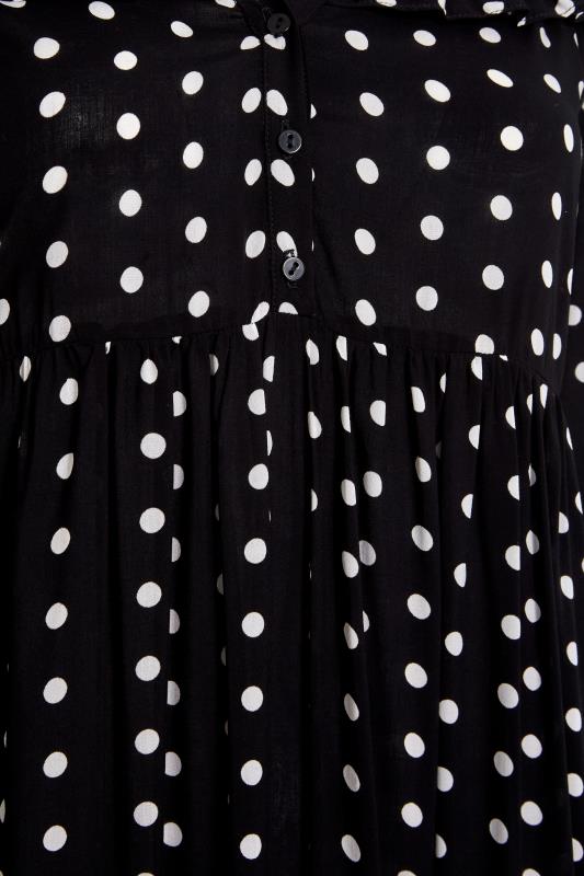 THE LIMITED EDIT Black Polka Dot Frill Smock Maxi Dress_S.jpg