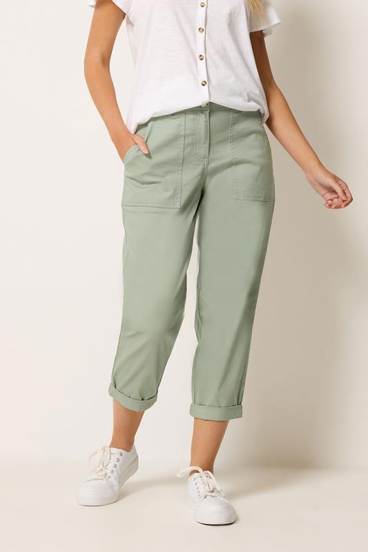  M&Co Sage Green Twill Carpenter Trousers