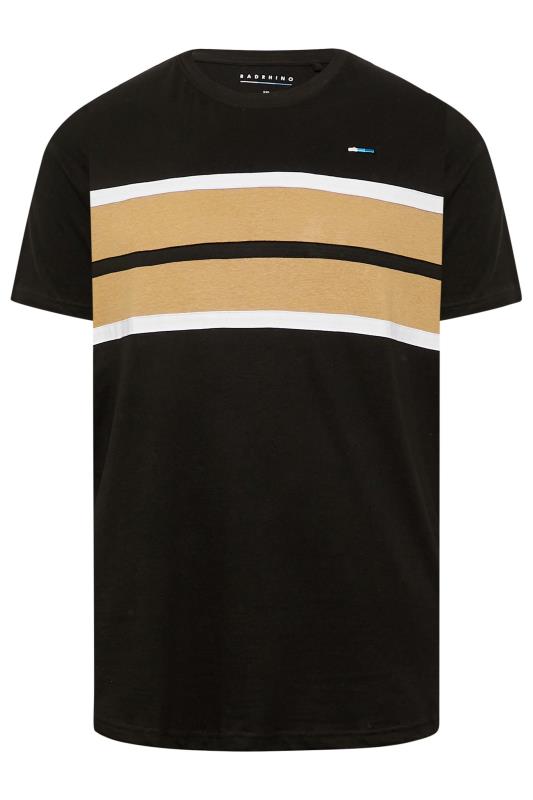 BadRhino Big & Tall Black Colour Block Stripe T-Shirt | BadRhino 3