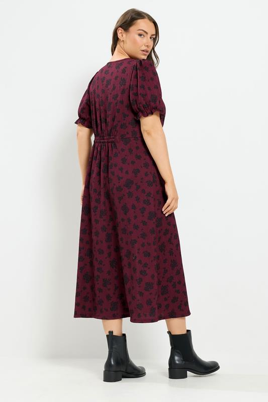 plus size burgundy floral dress YOURS Red Tea TDY Wine Red Maxi Full_Circle_Dress it offers a classic Size:US 5 | EU 36