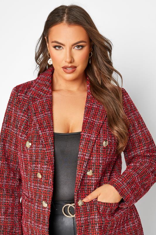 Curve Red Check Boucle Blazer 4