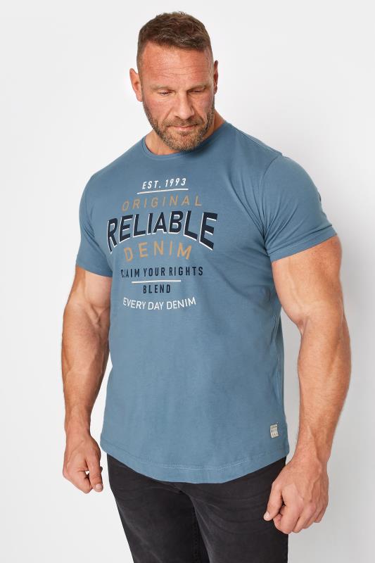  BLEND Big & Tall Blue 'Reliable' Print T-Shirt