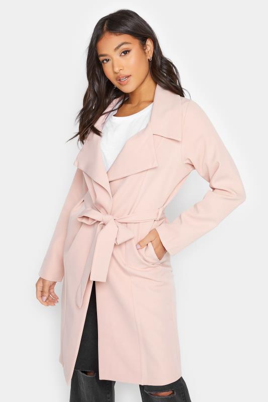 Petite Blush Pink Midi Duster Coat | PixieGirl 2