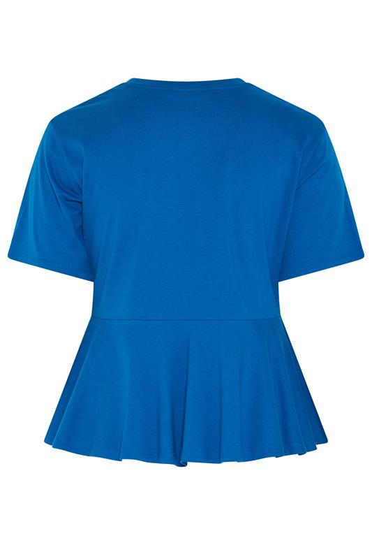 LIMITED COLLECTION Plus Size Blue New York Sporty Peplum Top 6