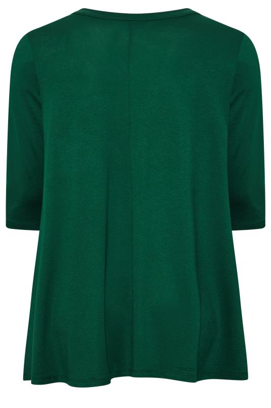 Plus Size Forest Green Zip Front Top | Yours Clothing 8
