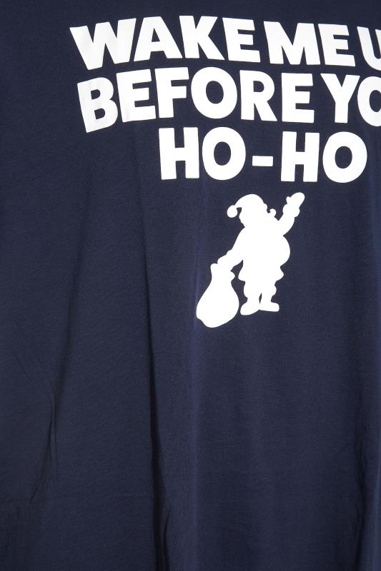 JACK & JONES Navy 'Wake Me Up Before You Ho-Ho' Slogan Christmas T-Shirt_S.jpg