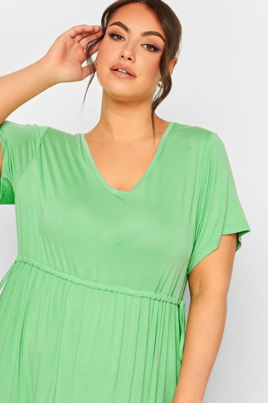 LIMITED COLLECTION Curve Plus Size Light Green Adjustable Waist Maxi Dress | Yours Clothing  6