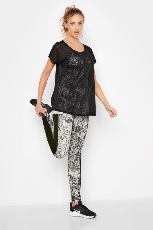 LTS ACTIVE Tall Black Snake Print 2 in 1 Top 2