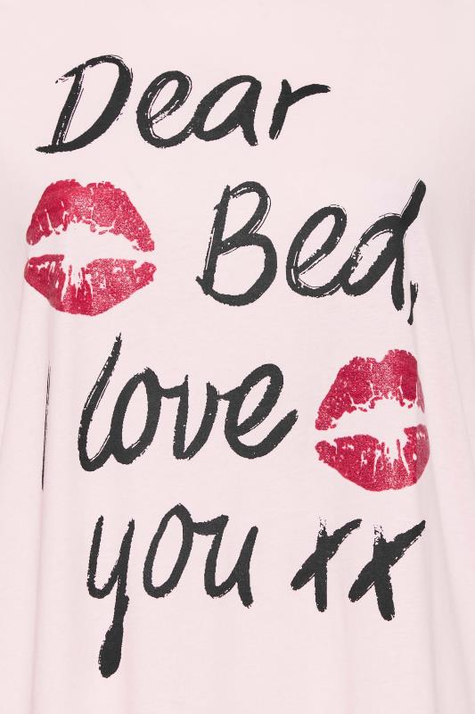 Plus Size Pink Lipstick Kiss Sleep Tee Nightdress | Yours Clothing 5
