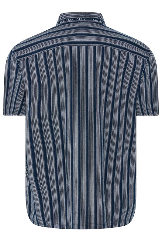 BadRhino Big & Tall Navy Blue & White Stripe Shirt | BadRhino 8