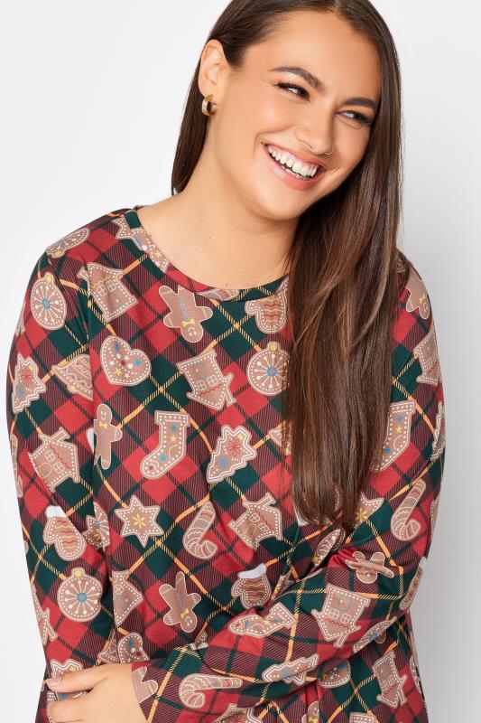 YOURS Plus Size Red Gingerbread Check Print Tunic Top | Yours Clothing 4