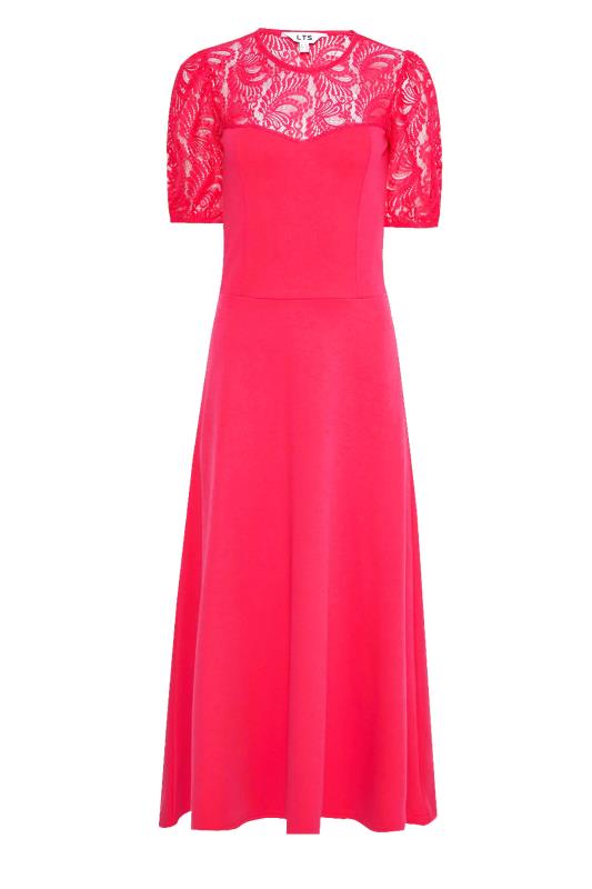 Tall Women's LTS Bright Pink Lace Midi Dress | Long Tall Sally 6