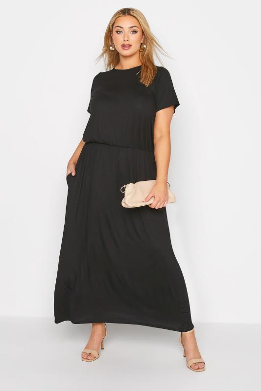 Großen Größen  YOURS LONDON Curve Black Pocket Maxi Dress