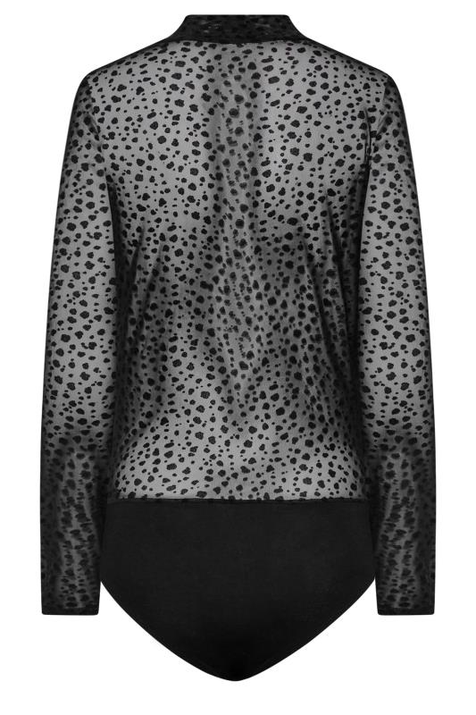 LTS Tall Women's Black Leopard Print Mesh Bodysuit | Long Tall Sally 7