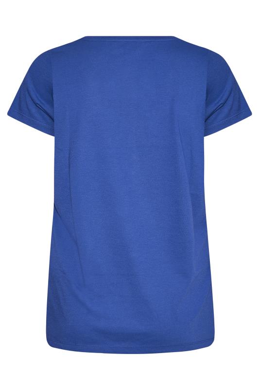 Curve Royal Blue Short Sleeve Basic T-Shirt 6
