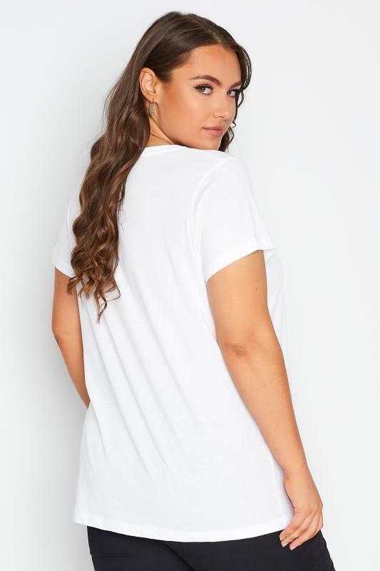 Plus Size White Basic T-Shirt - Petite | Yours Clothing 3