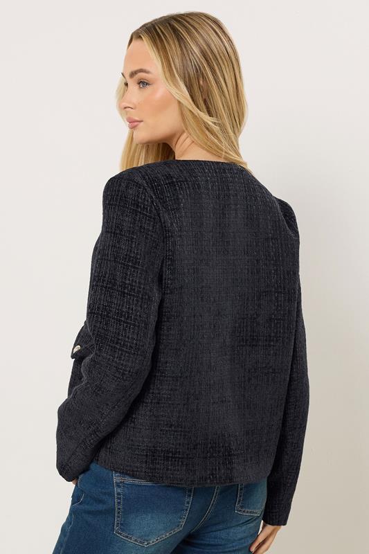 M&Co Navy Blue Boucle Button Up Jacket | M&Co 4
