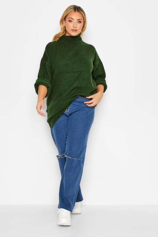 YOURS LUXURY Plus Size Green Batwing Jumper | Yours Clothing 2