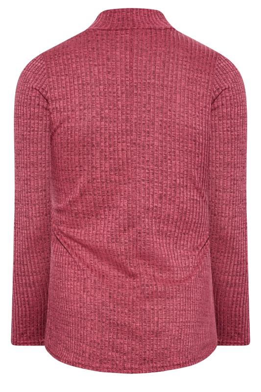 LIMITED COLLECTION Plus Size Curve Pink Ribbed Turtle Neck Top 7