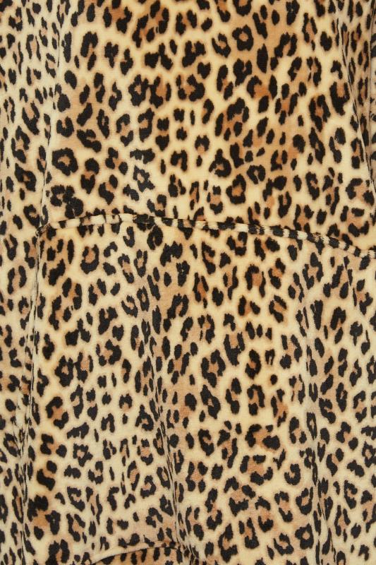 YOURS Plus Size Brown Leopard Print Snuggle Hoodie | Yours Clothing 5