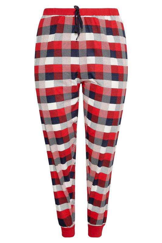 Curve Red Gingham Cuffed Pyjama Bottoms 6