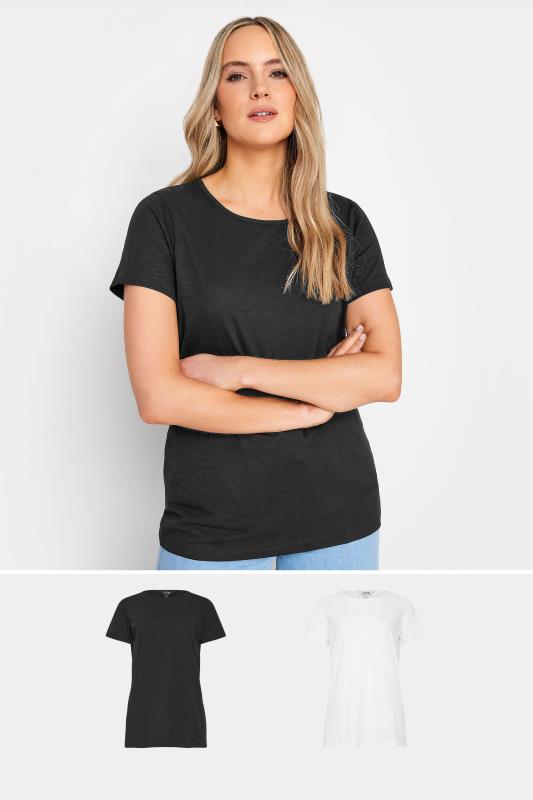  LTS Tall 2 PACK Black & White Short Sleeve T-Shirts
