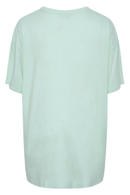 Curve Mint Green 'California State' Slogan Oversized T-Shirt 6