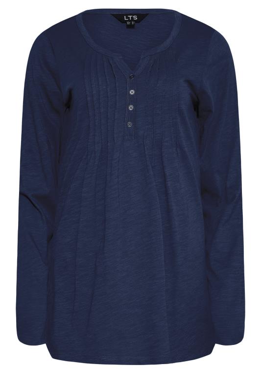 LTS MADE FOR GOOD Tall Navy Blue Henley T-Shirt 7