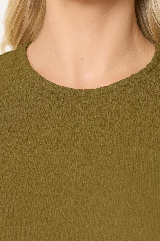 YOURS Plus Size Green Textured Swing Top | Yours Clothing 4