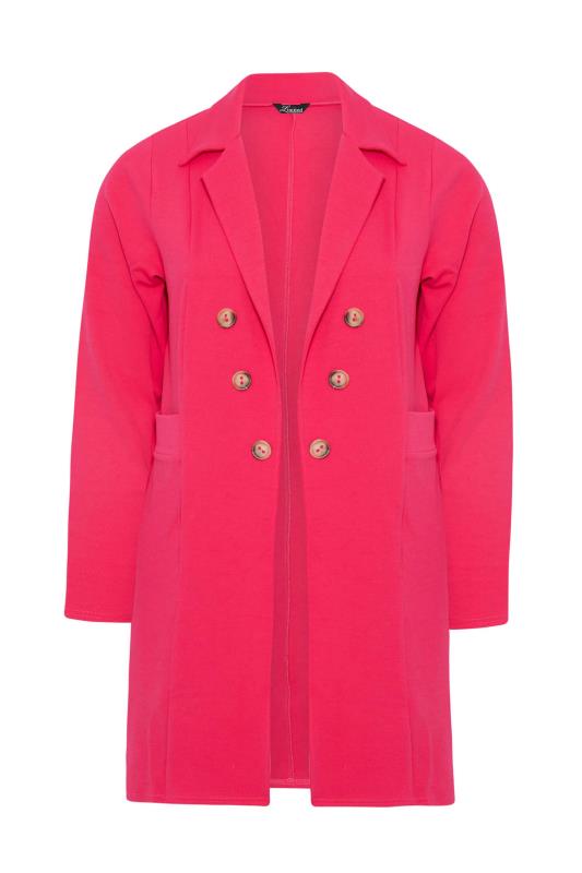 LIMITED COLLECTION Curve Hot Pink Button Blazer_X.jpg