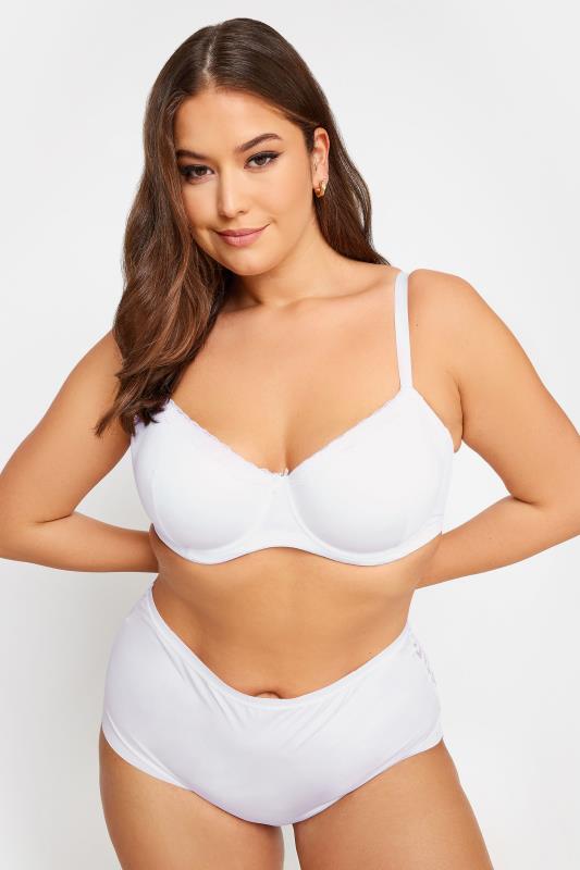 YOURS Plus Size White Lace Trim Padded T-Shirt Bra