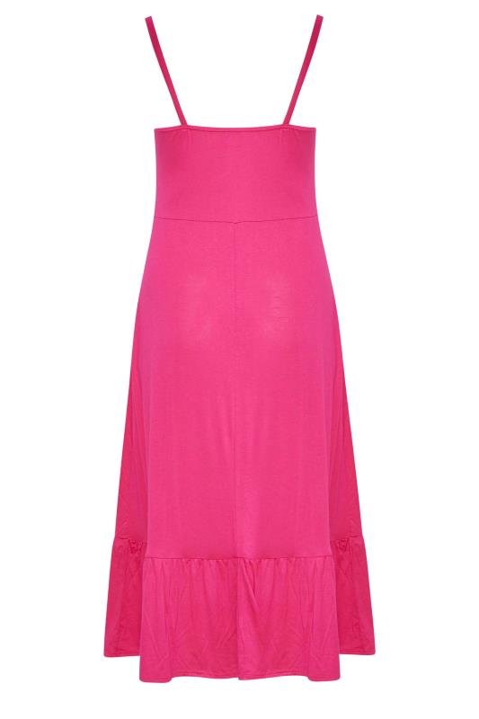 LIMITED COLLECTION Curve Hot Pink Ring Detail Midaxi Dress 7