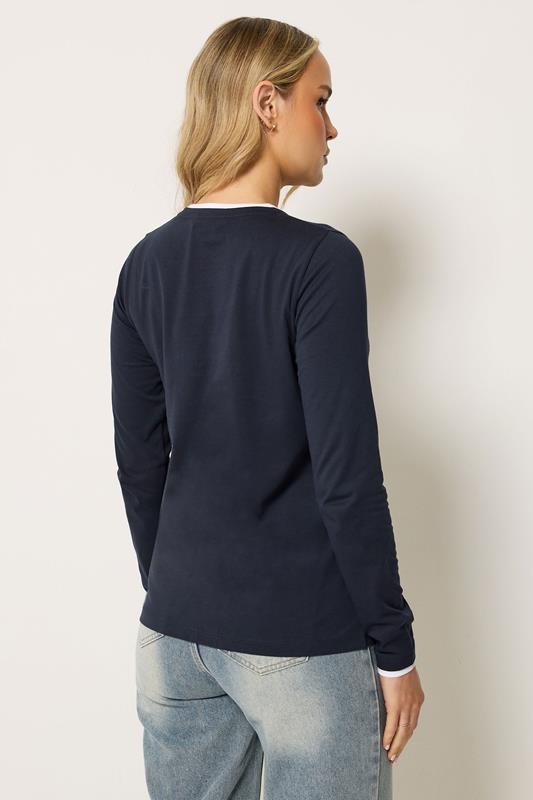 LTS Tall Navy Blue Layered Long Sleeve T-Shirt | Long Tall Sally 2