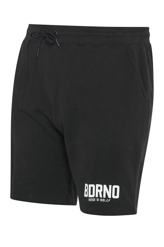 BDRNO Premium Big & Tall Black Logo Jogger Shorts | BadRhino 7