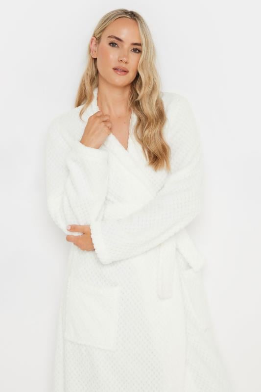 LTS Tall Ivory White Waffle Dressing Gown | Long Tall Sally 4