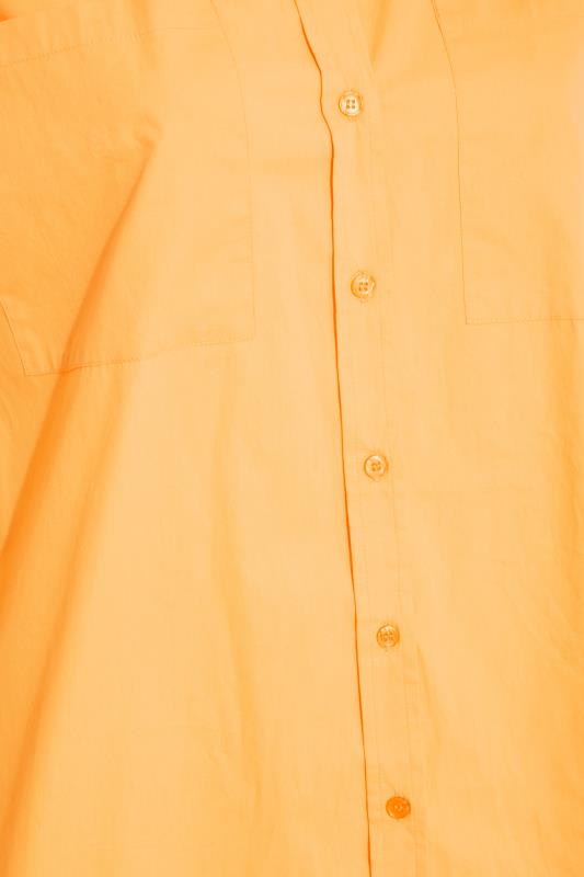 LIMITED COLLECTION Plus Size Light Orange Oversized Boyfriend Shirt | Yours Clothing 6
