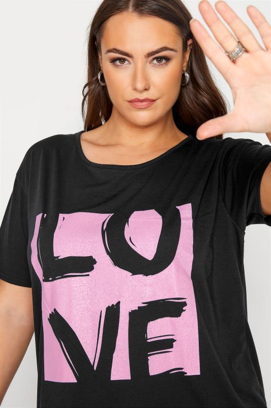 Curve Black 'Love' Boyfriend T-Shirt 4