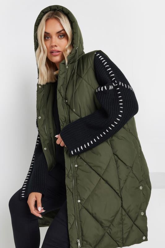 YOURS Plus Size Khaki Green Quilted Gilet | Yours Clothing 5