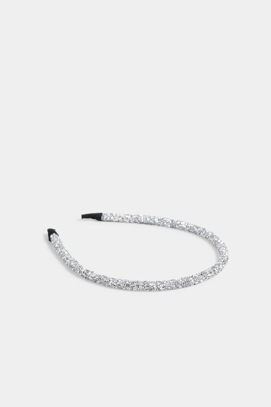 Silver Glitter Thin Headband | Yours Clothing 3