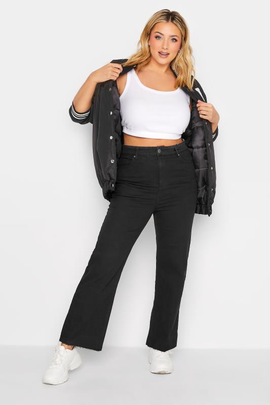 Plus Size Black Stretch Wide Leg Jeans | Yours Clothing 2