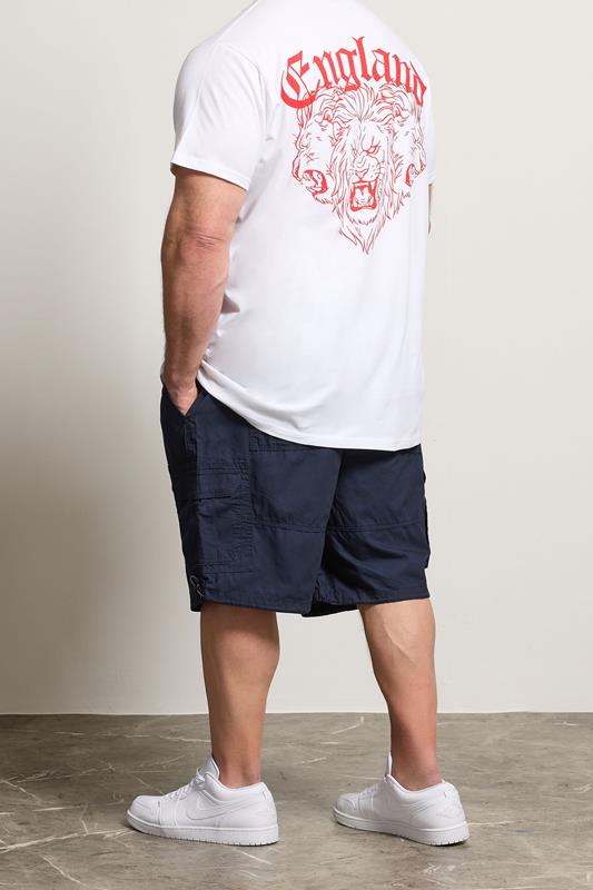 BadRhino Big & Tall Navy Blue Lightweight Waist Cargo Shorts | BadRhino 2