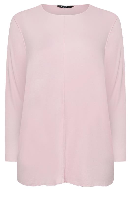 YOURS Curve Plus Size Light Pink Front Seam Top | Yours Clothing  6