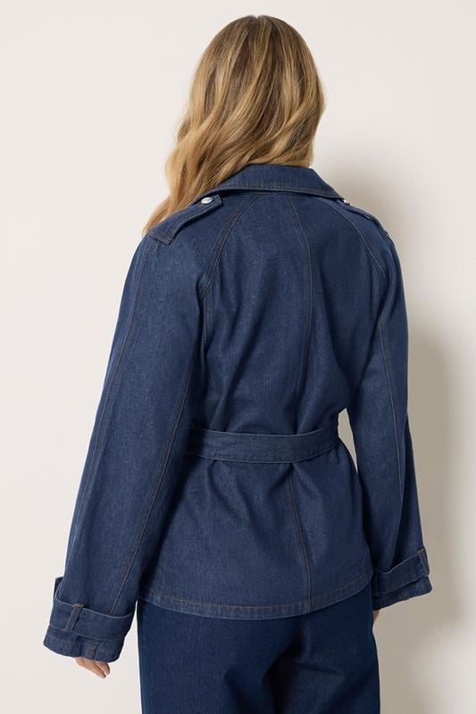 LTS Tall Women's Blue Denim Short Trench Coat | Long Tall Sally 2