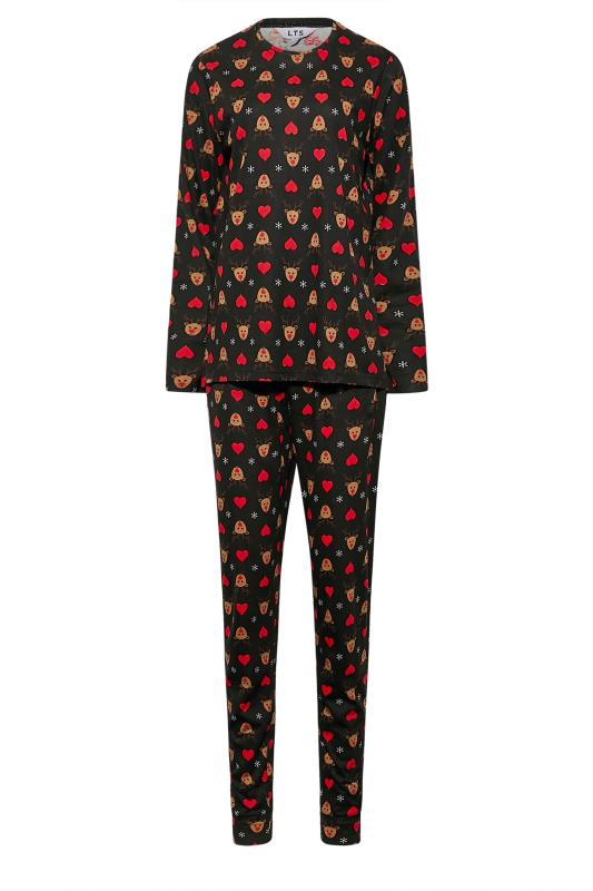 LTS Tall Women's Black Rudolph Print Christmas Pyjama Set | Long Tall Sally 6