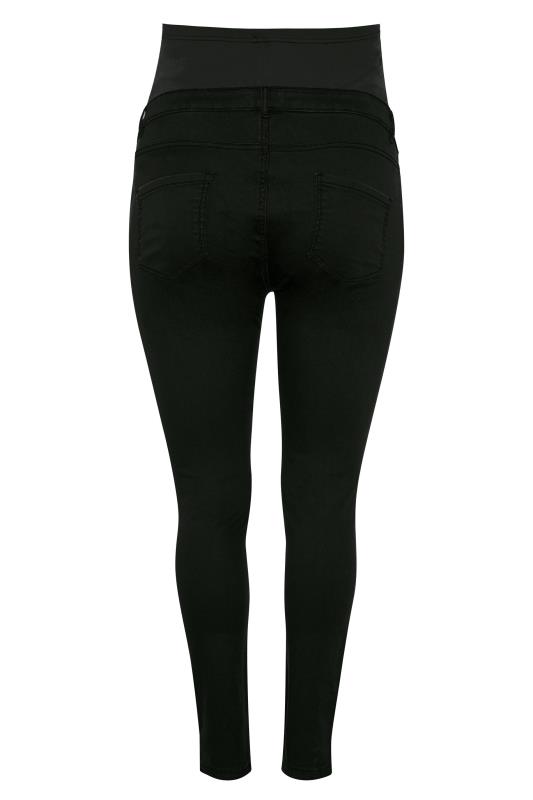 BUMP IT UP MATERNITY Curve Black Skinny Jeans With Comfort Panel_BK.jpg