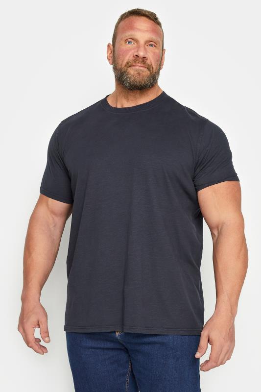 BadRhino Big & Tall Navy Blue Slub T-Shirt | BadRhino 2