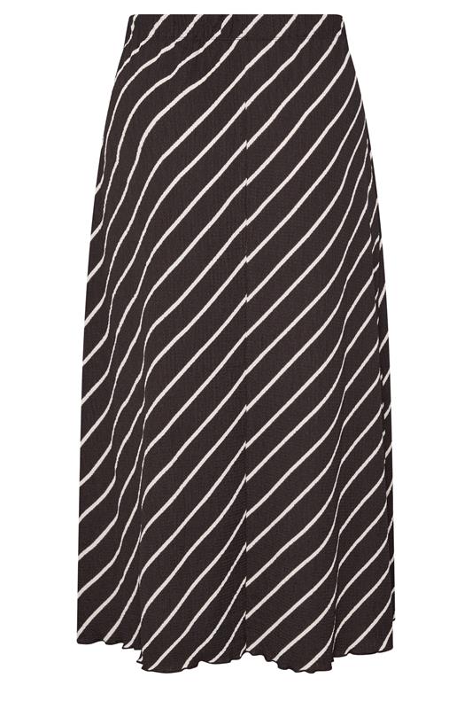 YOURS Plus Size Chocolate Brown Stripe Maxi Skirt | Yours Clothing 5