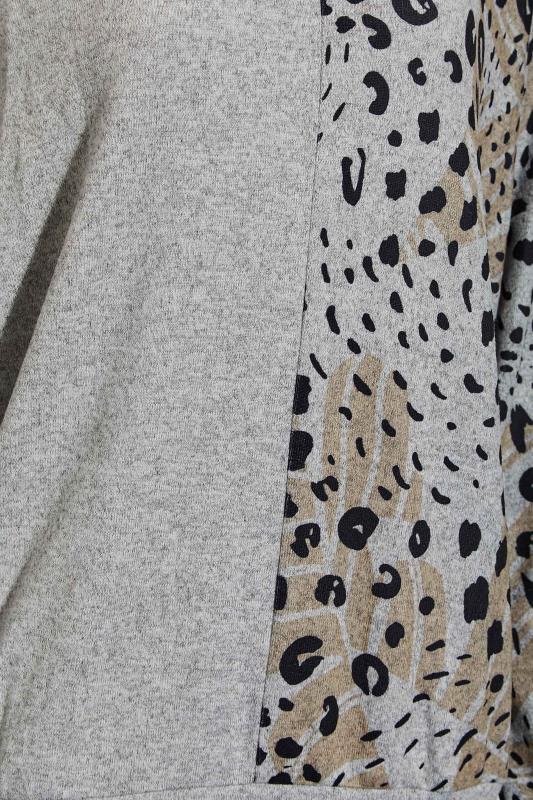 LTS Tall Women's Grey Leopard Print Soft Touch Top | Long Tall Sally 5