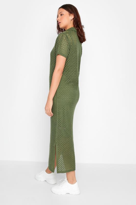 LTS Tall Khaki Green Crochet Midaxi Dress | Long Tall Sally 3